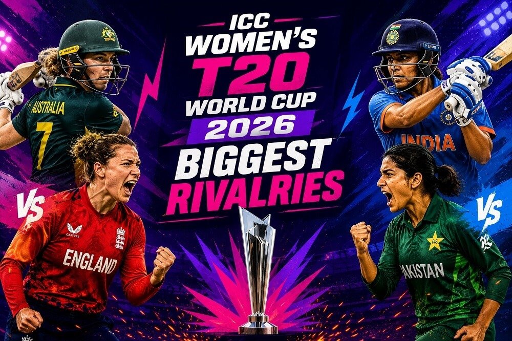 Top women's cricket teams competing in major rivalries during the ICC Women's T20 World Cup 2026.
